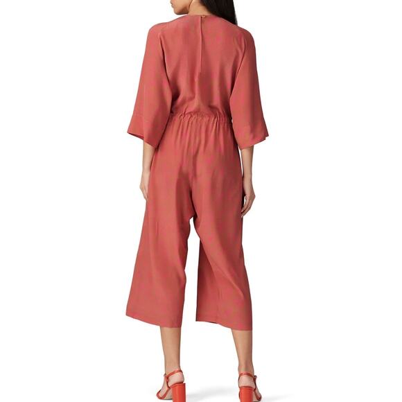 No 6 Store Tan with Hot Pink Dots Ida Jumpsuit 1 Small - Picture 3 of 15